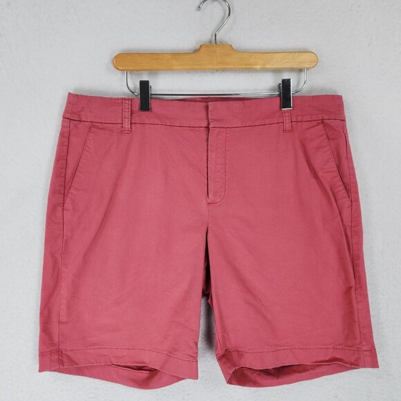 J Crew Shorts Womens 14 Pink Mid Rise Chino Flat Front Preppy Bermuda Casual - Picture 1 of 12